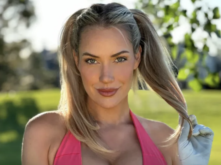 Paige Spiranac Turns Heads in Sultry Pink Dress on the Golf Course