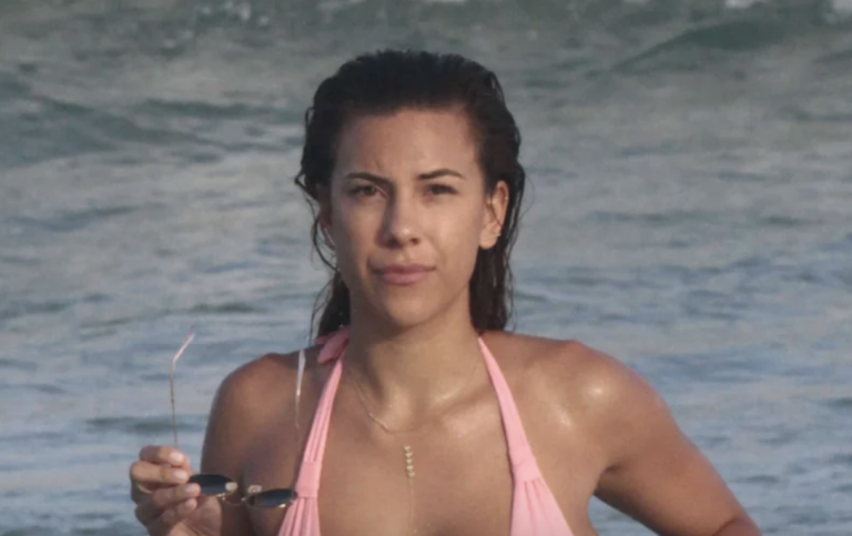 Devin Brugman Turns Heads on Miami Beach in a Stunning Pink Look